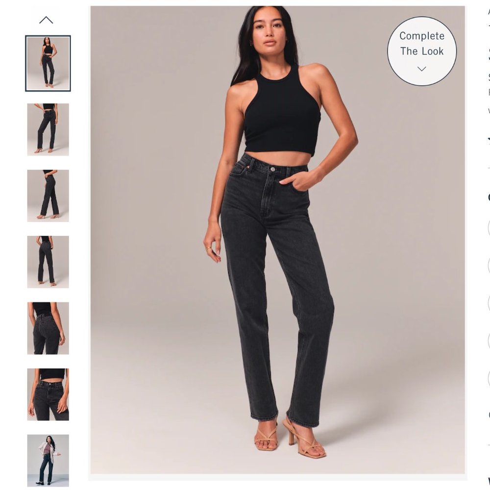 Black Ultra High Rise 90s Straight Jean NWT